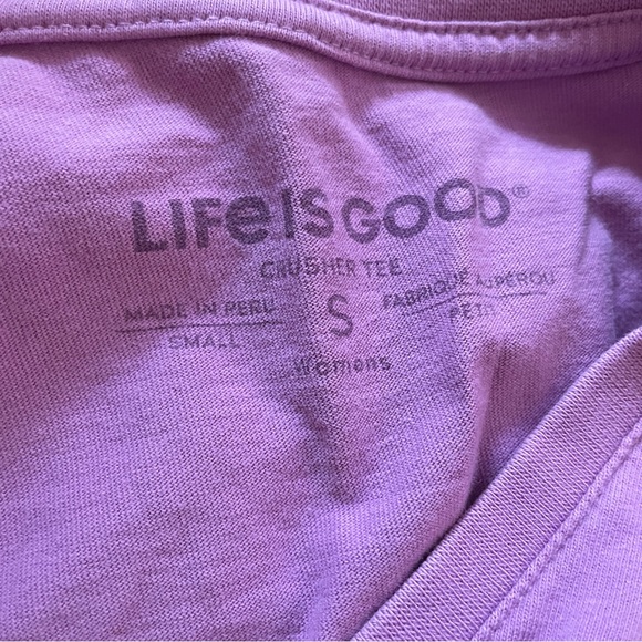 Life is Good Small Pink Mountain Mama V-neck Graphic Tee 100% Cotton Crusher Tee - Picture 14 of 14